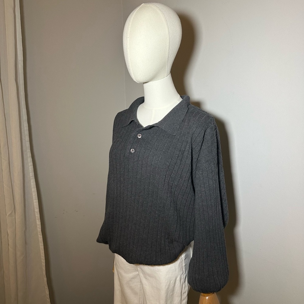 Vintage grey collared pullover sweater